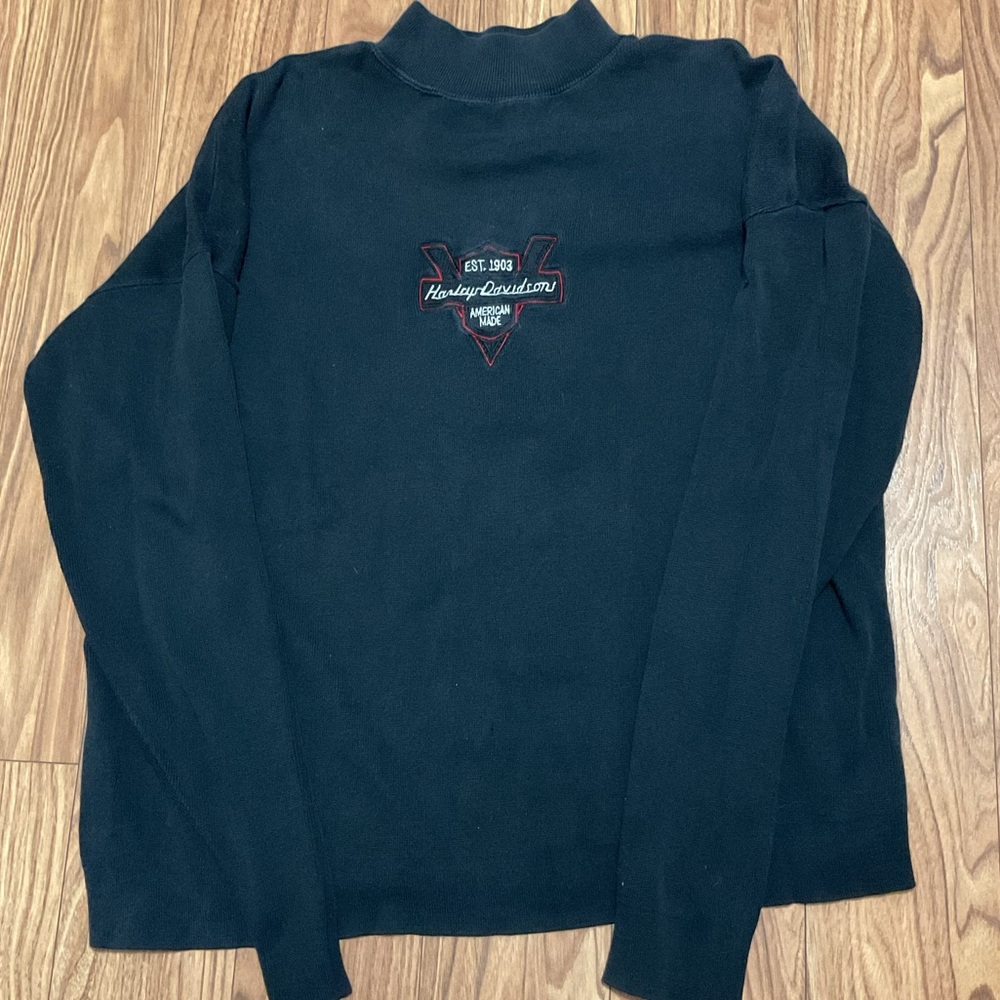 Harley Davidson, black mock neck, long sleeve